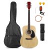 MAX SoloJam Súprava westernovej akustickej gitary so stojanmi na noty a na gitaru - Farba natural
