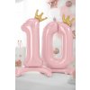 PartyDeco Stojaci fóliový balón číslo 1 84 cm svetloružová