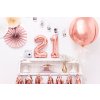 PartyDeco Fóliový balón číslo 2, 35cm ružovo zlatý