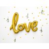 PartyDeco Fóliový balón Love zlatý 73x59cm