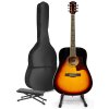 MAX SoloJam Westernová akustická gitara so stojanom a opierkou nôh - Farba Sunburst
