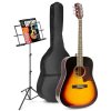 MAX SoloJam Westernová akustická gitara so stojanom na noty – Farba Sunburst