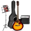 MAX ShowKit Sada elektrickej akustickej gitary so stojanom na noty - Farba Sunburst
