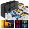 156591 beamz bbp96s sada 6 akumulatorovych uplightu s 12w led a taskou flightbagem chrom