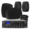 power dynamics outdoor speaker kit 4x bhw30bk speaker with ppa502 amplifier and cable 100v