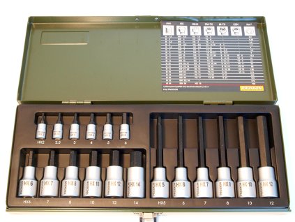 Sada IMBUS hlavic 1/4" a 1/2“ 18ks