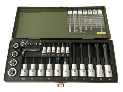 Sada TORX hlavic 1/4" a 1/2“ 29ks