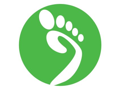Samolepka kulatá stopa 10cm zelená