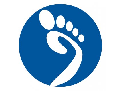Samolepka kulatá stopa 10cm modrá
