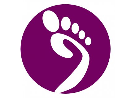 Samolepka kulatá stopa 10cm tmavě fialová