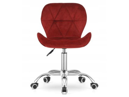 2444 4 kosmeticky taburet luxury burgundy chromova zakladna