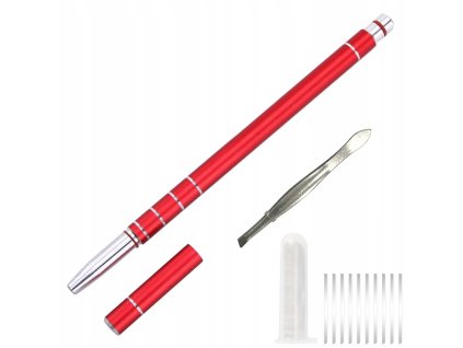 Kadeřnická tužka Razor pro konturování vousů v červené barvě