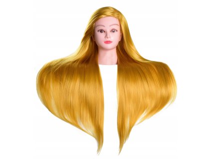 Kadeřnická hlava dámská 90 cm blond