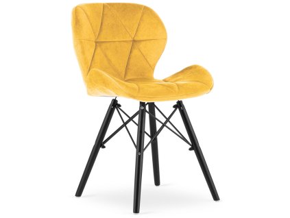 Krzeslo tapicerowane VASTO MUSTARD VELVET SMOKE [25724] 1200