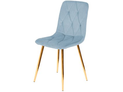 Krzeslo tapicerowane BORGO VELVET LIGHT BLUE GOLD [11683] 1200