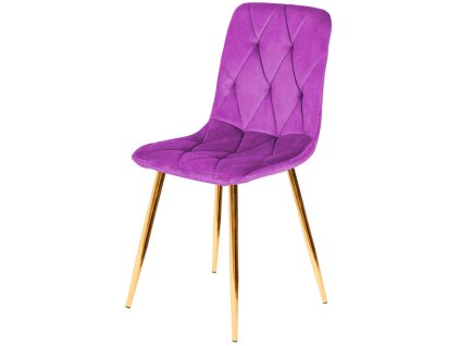 Krzeslo tapicerowane BORGO VELVET PURPLE GOLD [11669] 1200