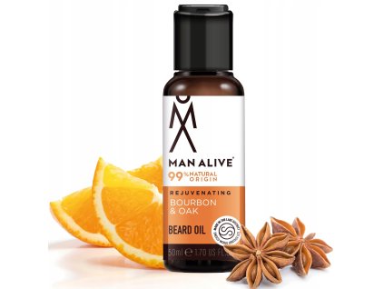 MAN ALIVE Burbon Oak olejek do brody 50ml