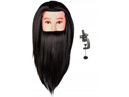 Cvičná kadeřnická hlava MARK-BLACK+ rukojeť