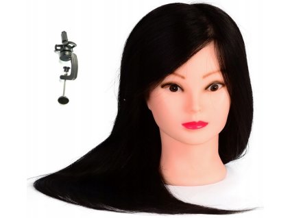 Cvičná kadeřnická hlava Ela 55 cm černá