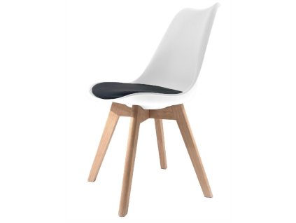 Krzeslo skandynawskie MONZA ST WHITE BLACK PU [1287] 1200