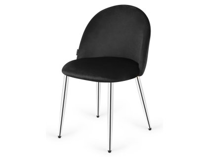 Krzeslo tapicerowane GLORIA BLACK VELVET SILVER [24005] 1200