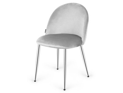 Krzeslo tapicerowane GLORIA LIGHT GREY VELVET SILVER [23791] 1200