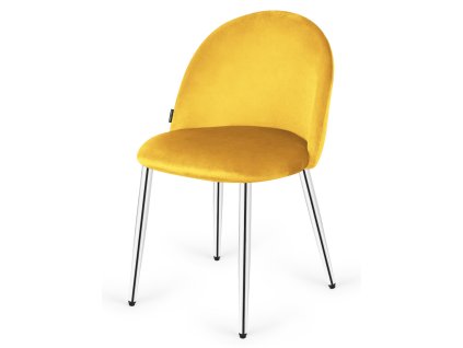 Krzeslo tapicerowane GLORIA MUSTARD VELVET SILVER [25814] 1200