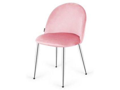 Krzeslo tapicerowane GLORIA PINK VELVET SILVER [23989] 1200