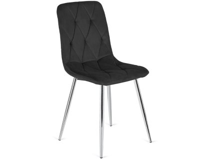 Krzeslo tapicerowane BORGO VELVET BLACK SILVER [20330] 1200