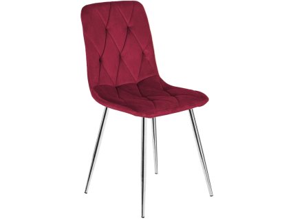 Krzeslo tapicerowane BORGO VELVET BURGUNDY SILVER [27963] 1200