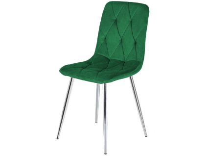 Krzeslo tapicerowane BORGO VELVET GREEN SILVER [20394] 1200