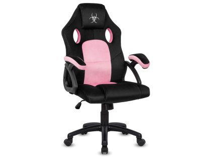 Fotel obrotowy do biurka CARRERA M ALCANTARA BLACK PINK [28873] 1200