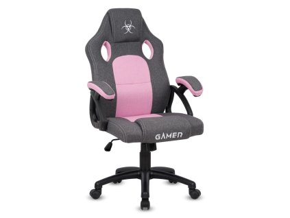 Fotel obrotowy do biurka CARRERA M STONE GREY PINK FABRIC [28861] 1200