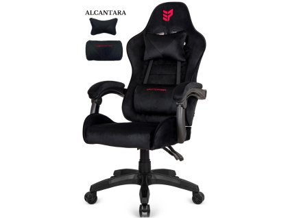 Fotel obrotowy gamingowy HERO ENZO BLACK ALCANTARA [18721] 1200