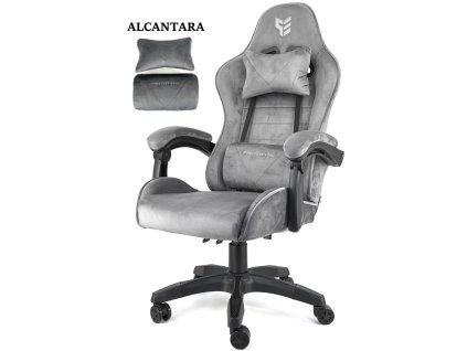 Fotel obrotowy gamingowy HERO ENZO GREY ALCANTARA [21172] 1200
