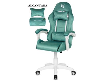 Fotel obrotowy gamingowy ENZO L MINT ALCANTARA ICE [28180] 1200