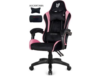 Fotel obrotowy gamingowy HERO ENZO PINK ALCANTARA [18722] 1200