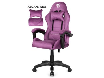 Fotel obrotowy gamingowy HERO ENZO PURPLE ALCANTARA [23414] 1200
