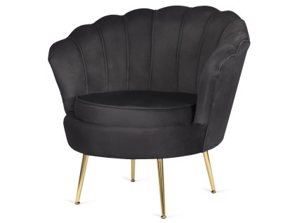 Krzeslo Fotel Muszla Lugano DONNA VELVET BLACK [22952] 1200