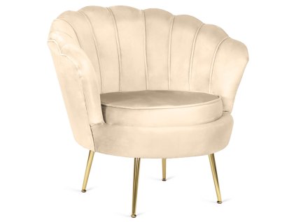 Krzeslo Fotel Muszla Lugano DONNA VELVET BEIGE [24704] 1200
