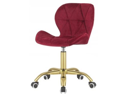 Krzeslo obrotowe VASTO OFFICE VELVET BURGUNDY GOLD [28852] 1200