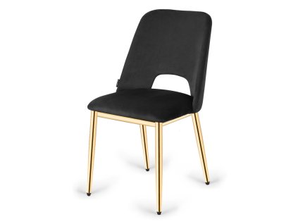 Krzeslo tapicerowane GOTI BLACK VELVET GOLD [19035] 1200