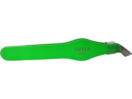 Precizní zahnutá pinzeta na tvarování obočí zelená