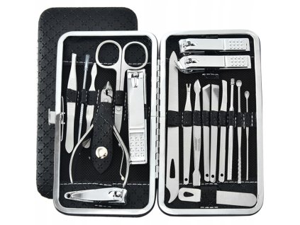 ZESTAW DO MANICURE PEDICURE DO PAZNOKCI 20EL ETUI NOZYCZKI CAZKI PRZYBORNIK