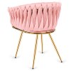 Krzeslo plecione Lugano fotel TRECCIA PINK VELVET GOLD [24676] 1200