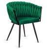 Krzeslo plecione Lugano fotel TRECCIA GREEN VELVET SMOKE [21465] 1200