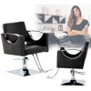 Kadeřnické křeslo Lena černé s podnožkou