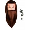 Cvičná kadeřnická hlava MARK-BROWN+ rukojeť