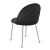 Krzeslo tapicerowane GLORIA BLACK VELVET SILVER [24006] 1200