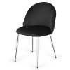 Krzeslo tapicerowane GLORIA BLACK VELVET SILVER [24005] 1200